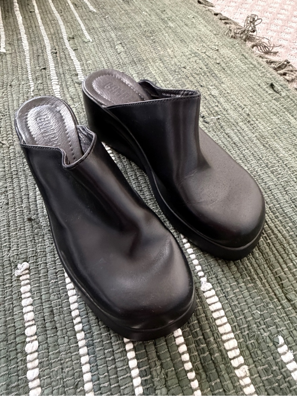 Camper Women’s Kaah Black Slip-On Platform Mule Clog - Size 41 - funky heel